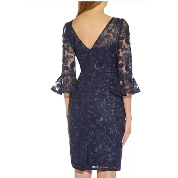 Adrianna Papell Rosie Embroidery Sheath Dress 4 - Picture 8 of 8